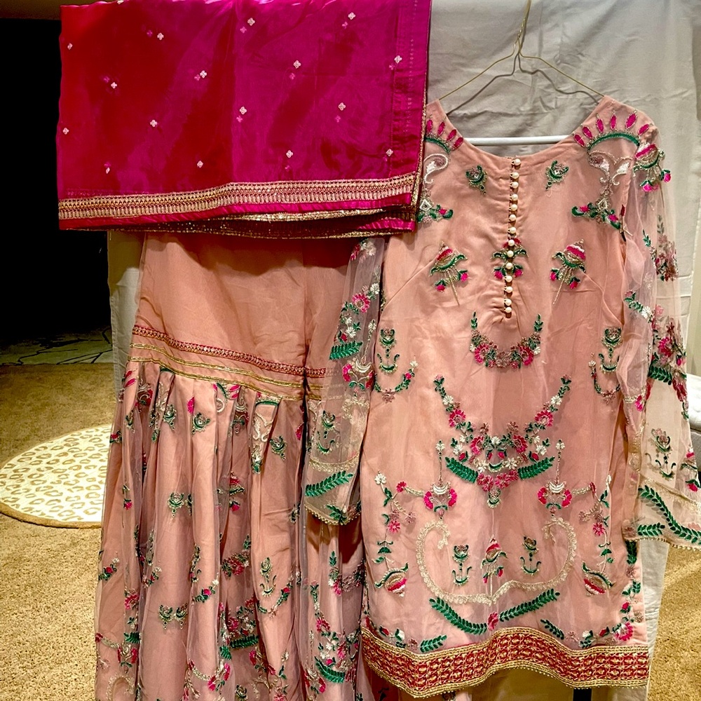 Charming Pink Embroidered Kids Dress by [Brand]
